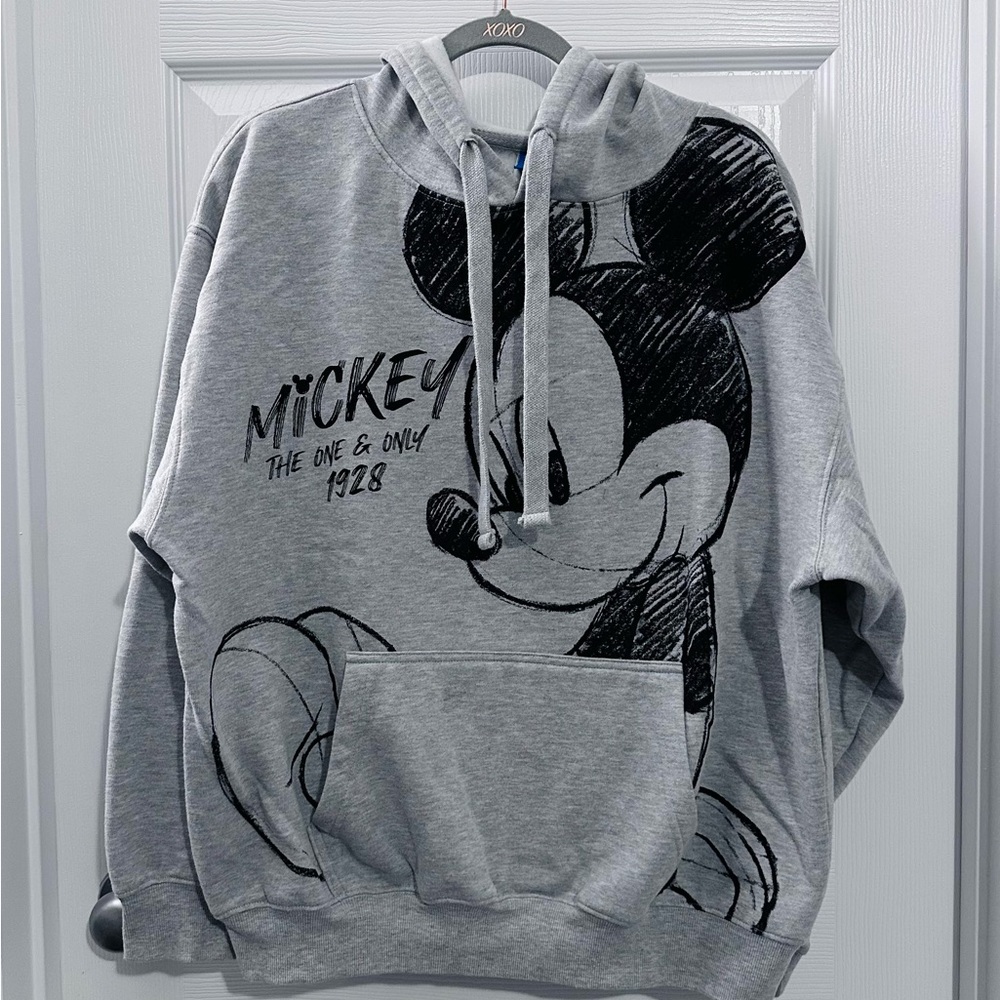 Disney Women's Light Gray Mickey Hoodie